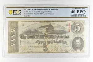 1863�N 5�h�� �A�����J�A���� T-60 PF-21 CR-459 �Ǖi 40 PPQ PCGS *4391