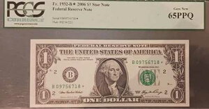�G���[ 2006 $1 �A�M������s�� �j���[���[�N PCGS 65 PPQ �ʒu���� #B 09756718 *