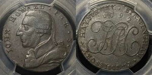 �C�M���X 1792�N �^�J 1/2D �n�[�t�y�j�[ �E�H���b�N�V���[ �o�[�~���K�� DH-145 PCGS AU53