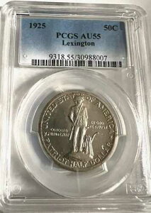 1925 �N���L�V���g�� �V���o�[�L�O�n�[�t �h�� PCGS AU 55 - �f���炵���z���C�g �R�C��!