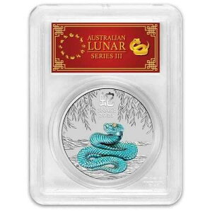 2025�N �I�[�X�g�����A 1�I���X �V���o�[ �J���[���C�Y�h ���i �X�l�[�N MS-70 PCGS (���b�h���x��)