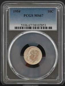 MS67 1954 PCGS �V���o�[ ���[�Y�x���g �_�C�� �A���T�[�N�� �󏭃R�C��