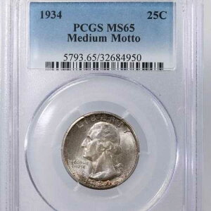 1934�N���V���g��25�Z���gPCGS�F��MS65�~�f�B�A�����b�g�[