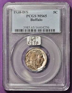 1938-D/S �o�b�t�@���[�j�b�P���BPCGS�z���_�[����BMS65�Bk270