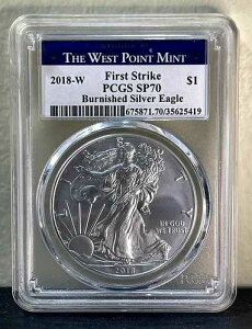 2018-W �o�[�j�b�V�����H �A�����J���V���o�[�C�[�O�� PCGS SP70 �t�@�[�X�g�X�g���C�N �X�y�V�������x��