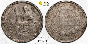 F082 �t�����X�̃C���h�V�i 1898-A �s�A�X�g�� Lec-280 PCGS Genuine VF �ڍ�