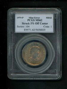 1979-P �X�[�U���EB�E�A���\�j�[ �h�� $1.00 �~���g�G���[ PCGS MS62 ���S����5%���ꂽ����