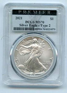 2021 T2 �A�����J�� �V���o�[ �C�[�O�� PCGS MS70 - GC599