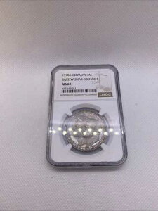 1910A 3M SAXE WEIMAR EISENACH 3�}���N �h�C�c���E�F�f�B���O NGC MS 62 �V���o�[�g�[��