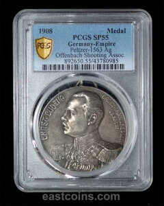 PCGS SP55 1908�N�h�C�c�␻�ˌ����_�� �y���c�@�[-1563 �I�t�F���o�b�n 40mm