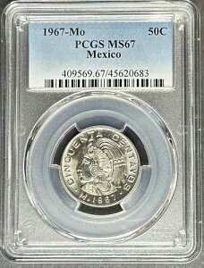 1967-Mo ���L�V�R Cincuenta Centavo 50C PCGS MS-67�A3 �_�w���� 5 �h������!