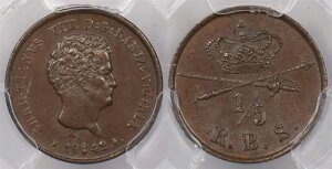 �f���}�[�N 1842 FF 1/5 Rbs PCGS MS 64 �u���E�� RIGSBANKSKILLING �ō����i PC1280