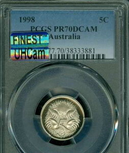 1998�N �I�[�X�g�����A 5�Z���g PCGS PR70 DCam MAC FINEST MAC SPOTLESS *