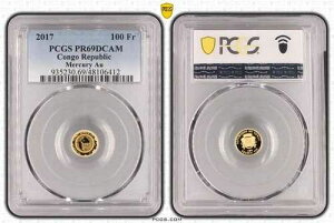�R���S �S�[���h 100�t���� �v���[�t�R�C�� 2017�N KM#231 �}�[�L�����[�v���l�b�g PCGS PR69 �g�b�v??