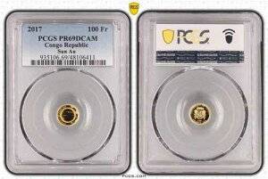 �R���S �S�[���h 100�t���� �v���[�t�R�C�� 2017�N KM#230 �T���v���l�b�g PCGS PR69 �g�b�v�|�b�v??