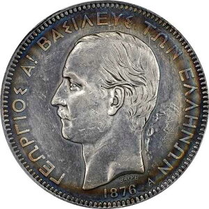 1876-A �M���V�� �W���[�W1�� ��� 5�h���N�} PCGS AU �ڍ� KM46 �p��������