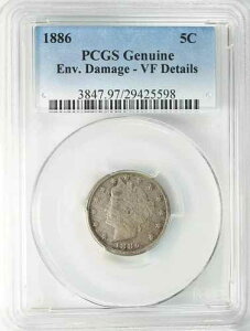 1886�N ���o�e�B�w�b�h V�j�b�P�� 5C PCGS�F�� �{�� VF ���ɗǍD�ȏ�� (598)