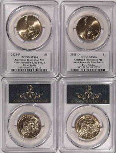 2025�N P&D �~�V�K���E�C�m�x�[�V�����E�I�[�g�E�A�Z���u���[ 1�h�� PCGS MS66 �t�@�[�X�g�X�g���C�N
