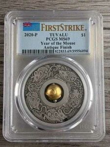 PCGS MS69 2020�N �c�o�� 1�I���X �V���o�[ �l�Y�~�N ��]�`���[�� �A���e�B�[�N