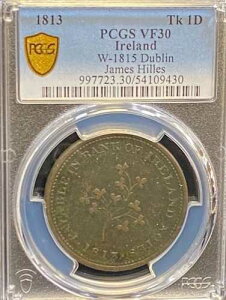 1813�N �A�C�������h 1�h���g�[�N�� W-1815 �_�u���� �W�F�[���Y�E�q���Y PCGS VF30 �m�[���U�[�u