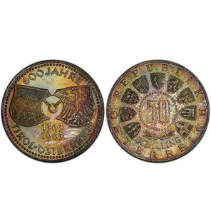 PR66 1963�N �I�[�X�g���A �`���� 50�V�����O �V���o�[ �v���[�t�APCGS �g�D���[�r���[ ���C���{�[�g�[��
