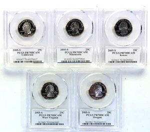 2005-S 25�Z���g ���V���g�� �N�H�[�^�[ �X�e�[�g �Z�b�g x5 PCGS PR70DCAM (MN�AKS�ACA�AWV�AOR)