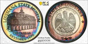 PCGS PR68DCAM 1970�N ���C�W�A�i�B�������� ���j�I���E�W���X�e�B�X�E�R���t�B�f���X �V���o�[�g�[��