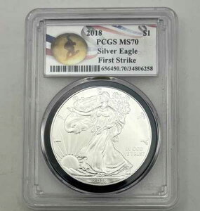 2018 PCGS $1 �V���o�[�C�[�O�� MS70 �t�@�[�X�g�X�g���C�N �I�����s�b�N �X�m�[�{�[�h
