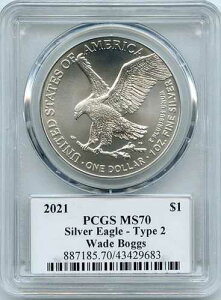 2021 ASE $1 �^�C�v2 PCGS PSA MS70 ���W�F���h�E�I�u�E���C�t �E�F�C�h�E�{�b�O�X �{�X�g���E���b�h�\�b�N�X