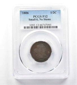 1806�N �h���[�v�o�X�g �n�[�t�Z���g �X���[�� 6 �X�e���Ȃ� F12 PCGS *1901