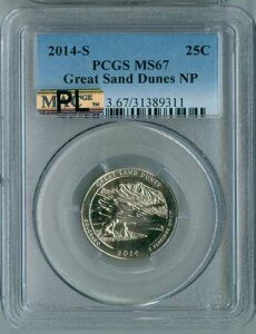 2014 S PCGS MS67 �O���[�g�T���h�f���[���Y NP �N�H�[�^�[ 25�Z���g�AMAC PL �v���[�t���C�N�A���[�|�b�v