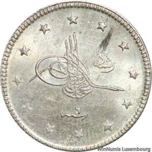 D4688 �� �I�X�}���鍑 �g���R 2 �N���V�� ���t���g V AH 1327 /6 1914 �V���o�[ PCGS MS63-