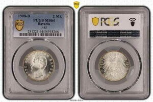 �o�C�G���� 2�}�[�N �V���o�[ 1908 D �L���O�I�b�g�[ J-45 MS64 ������ 130016-