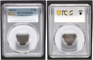 �G���p�C�A 1 �y�j�b�q 1874 G �v���[�t�R�C�� �t���[�g�G�b�W�t�� PCGS SP62BN 108378-