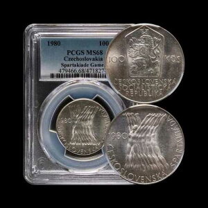 �`�F�R�X���o�L�A�B1980�N�A100�R���i�A��� - PCGS MS68 - Top Pop?? Spartakiad Games