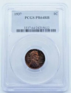 1937�N �����J�[���E�E�B�[�g 1�Z���g PCGS PR64RB �g�[�����H - U040