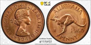 1960�N Y. �p�[�X������ �I�[�X�g�����A �y�j�[ PCGS �O���[�h PR63RD