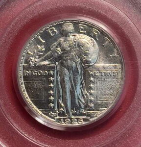 1926 D �X�^���f�B���O ���o�e�B �V���o�[ �N�H�[�^�[ �h���APCGS �O���[�h MS63�AOGH�B