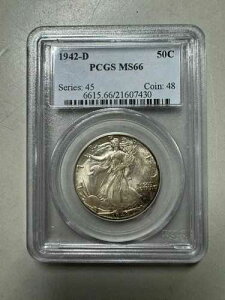 1942�N-D �E�H�[�L���O�E���o�e�B�E�n�[�t PCGS MS66 �f���炵���O�� �����X�g���C�N