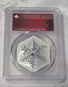 2023�N 25�h�� �J�i�_ 1�I���X �V���o�[ �X�m�[�t���[�N ���o�[�X �v���[�t PCGS PR70 FDOI �u�����g �T�C������