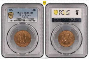 ?? 1954�N �p���� �n�[�t�y�j�[ PCGS MS66 RB - �ō��̈�i�I�ō����i�I??