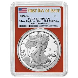 �v���Z�[�� - 2026-W �v���[�t $1 �A�����J�� �V���o�[ �C�[�O�� PCGS PR70DCAM FDOI �t���b�O���x��