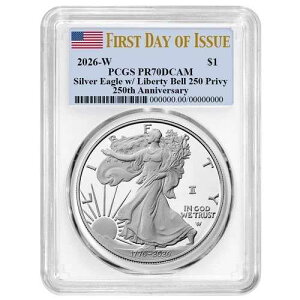 �v���Z�[�� - 2026-W $1 1�I���X �v���[�t �A�����J�� �V���o�[ �C�[�O�� PCGS PR70DCAM FDOI �t���b�O