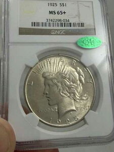 1925�NMS65�{NGC CAC�s�[�X�h����MS66�ő啝�l�オ��