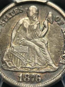 1876 CC 10c PCGS XF45~ �t�H���e�B�� 131~ �ʐ^�Q�ƁA�����ȗ΂ƐԂ̐F����~ZA-007