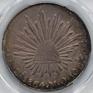���L�V�R �V���o�[ 8 ���A���X 1864-Zs MO �T�J�e�J�X�����ǁB PCGS AU-55�I�f�G�ȃ��A�R�C���I