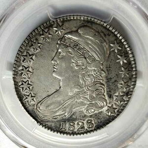 �`���C�X 1828 �X�N�G�A �x�[�X 2 Sm 8's Lg Lt �L���b�v�h �o�X�g �n�[�t �h�� PCGS XF45 �f���炵�� 1 �� !!