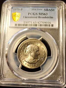 �uBROADSTRUCK�v PCGS MS63 $1 1979-P SBA SUSAN B ANTHONY ERROR VARIETY BEAUTY!