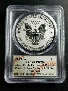 2019 W $1 �G���n���X�g ���o�[�X �v���[�t �V���o�[ �C�[�O�� �v���C�h PCGS PR70 ���r���E���[���g