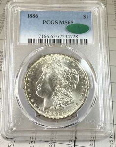 1886�N �����K����� $1 PCGS MS-65 CAC�t�� �h���90%�č����